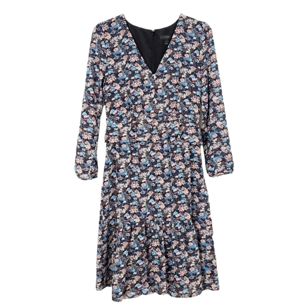 J. CREW Ruffle Hem Dress in Paisley Floral - Picture 2 of 6